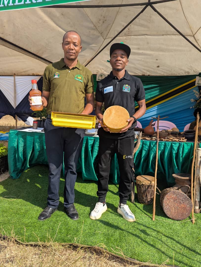 Members displaying honey and forest products