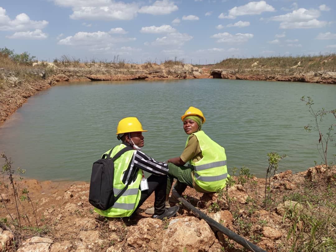 Conservation fieldwork near water body
